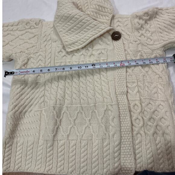 Kilronan Womens Large Knit 100% Merino Wool Ireland Wool Cardigan Shawl Chunky - Picture 8 of 9